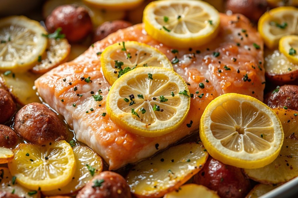 Рыба, запеченная с картофелем и лимоном: пошаговое руководство.