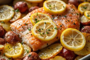 Рыба, запеченная с картофелем и лимоном: пошаговое руководство.