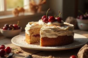 Как сделать Торт с вишней и сливочным кремом: пошаговая инструкция.