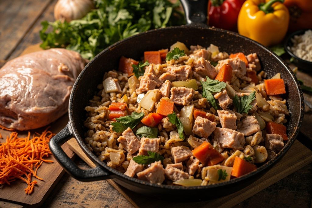 Индейка с гречкой и овощами: пошаговый рецепт.