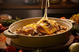 Куриные грудки с грибами и сыром в духовке: пошаговое руководство.