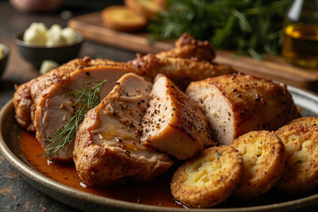 Индейка с картофельными крокетами: пошаговый рецепт.