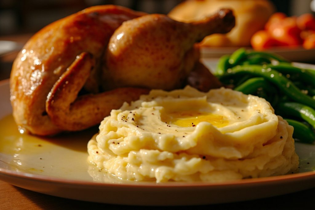 Индейка с картофельным пюре и зелеными бобами: пошаговое руководство.