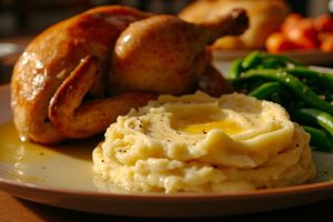 Индейка с картофельным пюре и зелеными бобами: пошаговое руководство.