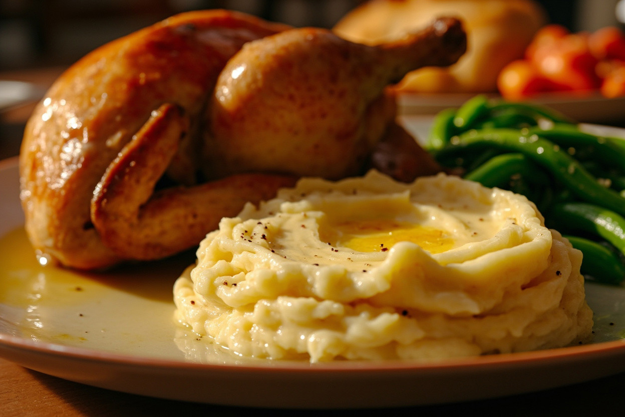 Индейка с картофельным пюре и зелеными бобами: пошаговое руководство.