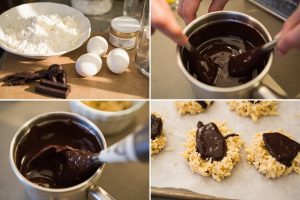 Как сделать Кокосовые макароны с шоколадной глазурью: пошаговая инструкция.