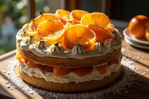 Как сделать Торт с мандаринами и кремом из рикотты: пошаговая инструкция.