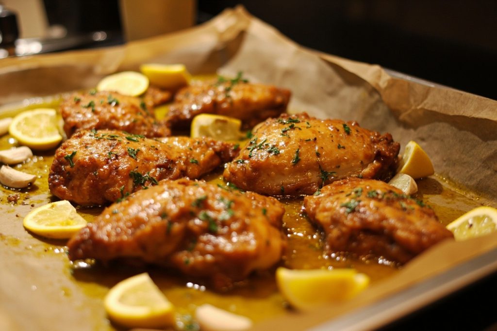 Запеченные куриные бедра с чесноком и лимоном: пошаговое руководство.