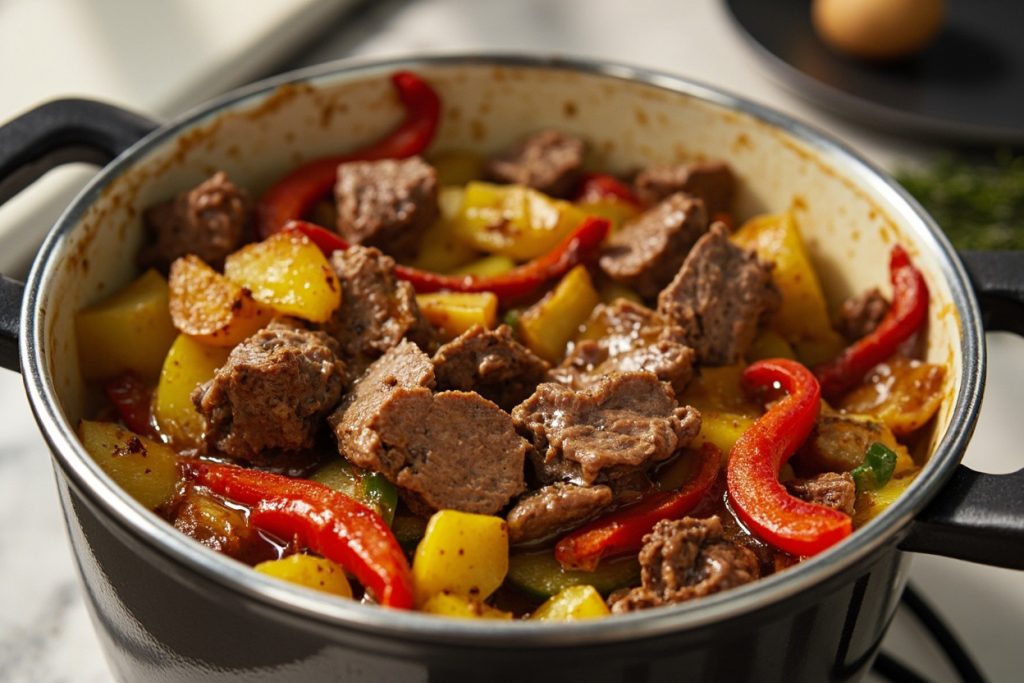 Говядина с перцем и картофелем в мультиварке: пошаговое руководство.