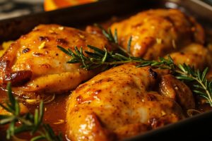 Куриные бедра с медом и апельсиновым соусом: пошаговый рецепт.