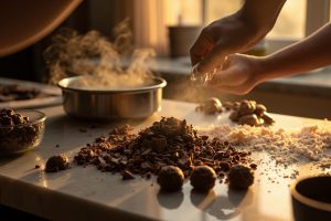 Как приготовить Шоколадные трюфели с кокосовой стружкой: пошаговая инструкция.