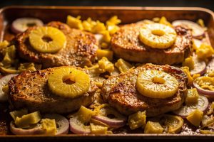 Запеченные свиные отбивные с ананасами: пошаговый рецепт.