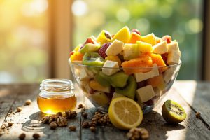 Пошаговый рецепт Фруктового салата с медом и лимоном.