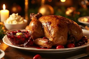 Индейка с клюквенным соусом и картофельным пюре: пошаговый рецепт.