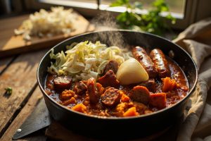 Тушеная капуста с сосисками: пошаговый рецепт.