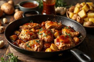 Куриные бедрышки с картофелем в соусе терияки: пошаговое руководство.