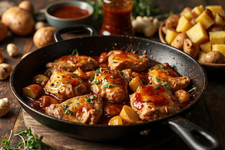 Куриные бедрышки с картофелем в соусе терияки: пошаговое руководство.