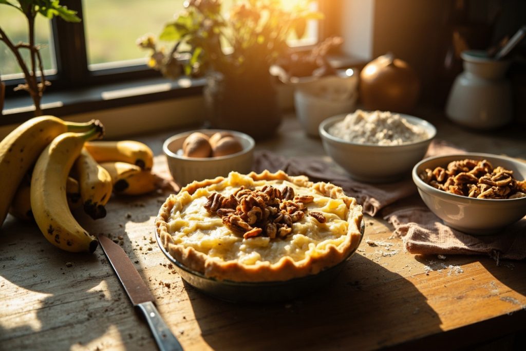 Как приготовить Банановый пирог с орехами: пошаговая инструкция.