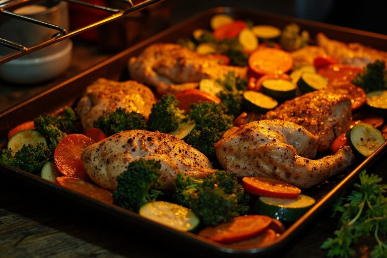 Запеченные овощи с курицей и специями: пошаговый рецепт.