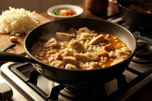 Курица с фасолью и рисом: пошаговый рецепт.