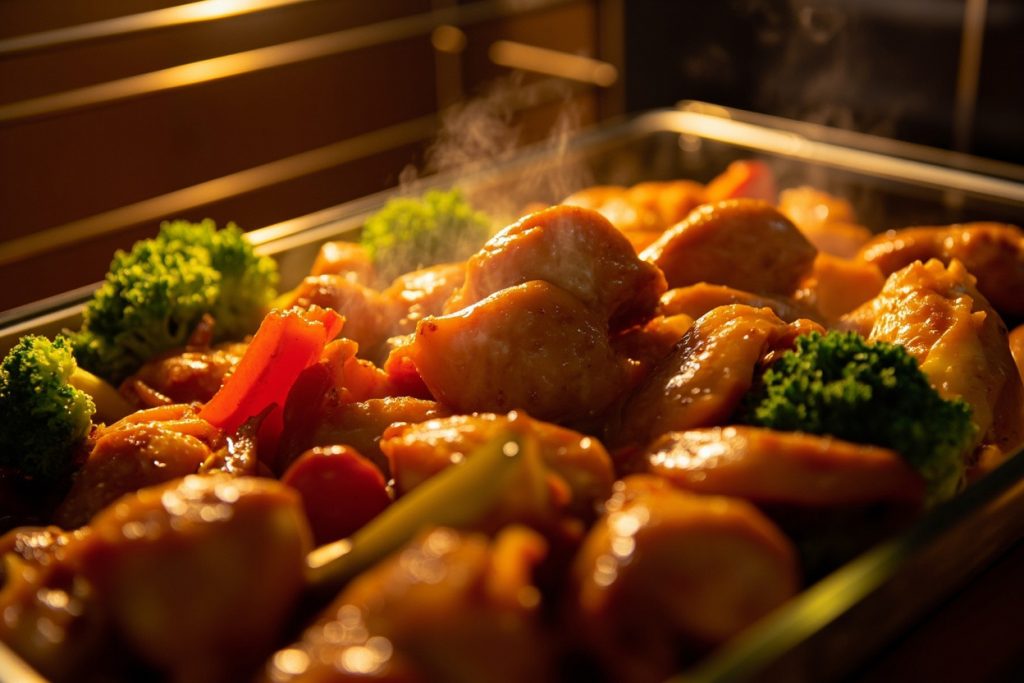 Курица, запеченная в соусе терияки с овощами: пошаговый рецепт.