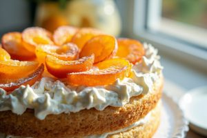 Пошаговый рецепт Торт с абрикосами и сливками.