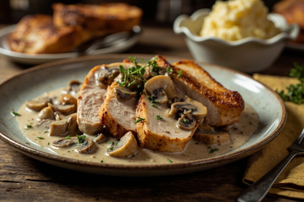 Индейка с грибами и сливками: пошаговое руководство.