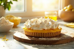 Пошаговый рецепт Лимонного тарта с безе.