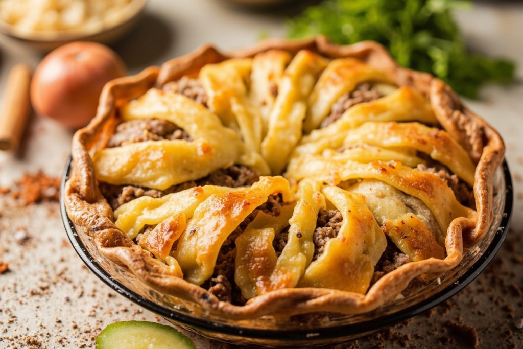 Пирог с мясом и картошкой: пошаговый рецепт.