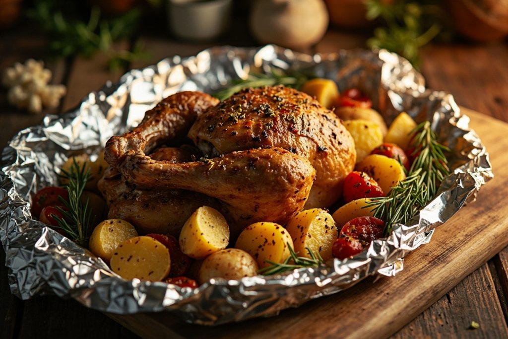 Индейка с картофелем и специями запеченная в фольге: пошаговое руководство.