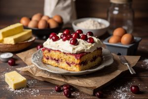 Пошаговый рецепт Торта с вишней и белым шоколадом.