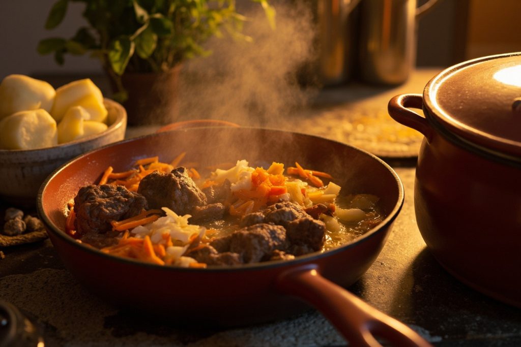 Говядина с картошкой в горшочках: пошаговый рецепт.