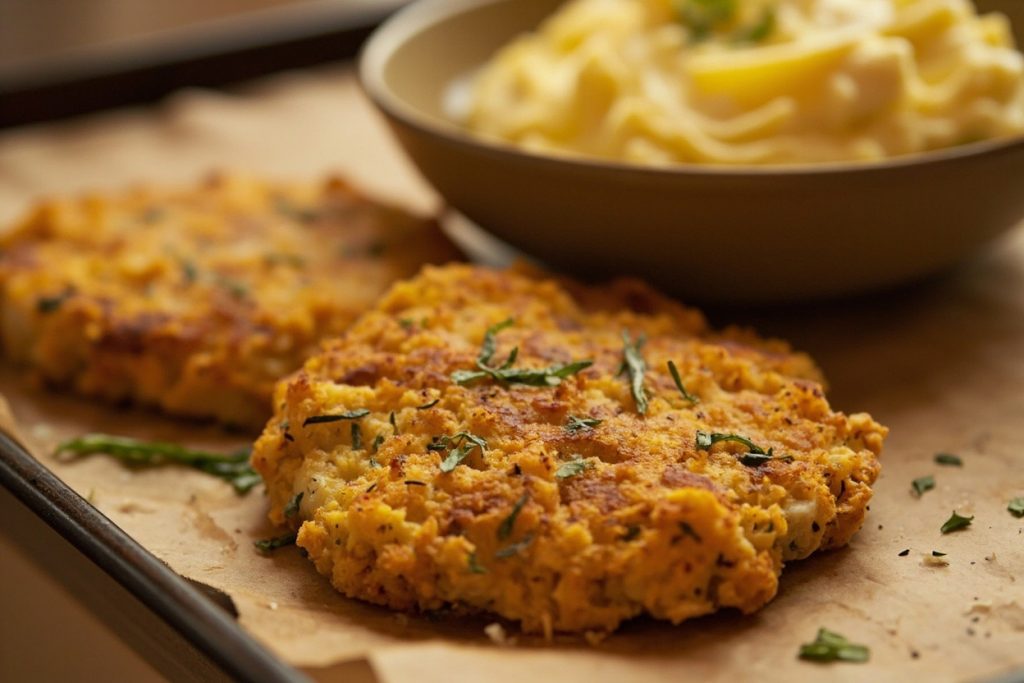 Запеченные рыбные котлеты с картофельным гарниром: пошаговый рецепт.