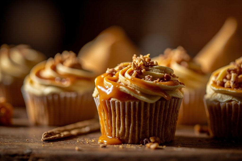 Пошаговый рецепт Карамельных кексов с орехами.