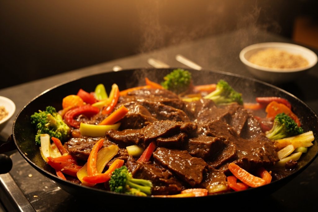 Говядина с овощами в соевом соусе: пошаговый рецепт.