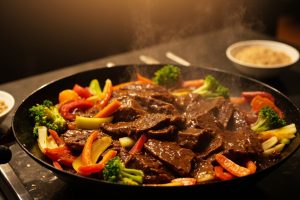 Говядина с овощами в соевом соусе: пошаговый рецепт.