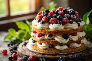 Как сделать Торт с лесными ягодами и йогуртовым кремом: пошаговая инструкция.