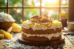 Как приготовить Торт с кокосовой стружкой и ананасом: пошаговая инструкция.