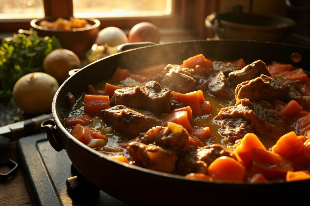 Телятина, тушеная с морковью и луком: пошаговое руководство.