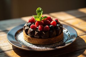 Пошаговый рецепт Шоколадного тортильона с ягодами.