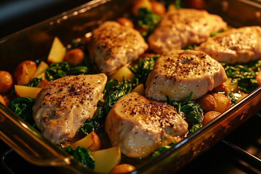 Индейка с картофелем и шпинатом запеченная в духовке: пошаговый рецепт.