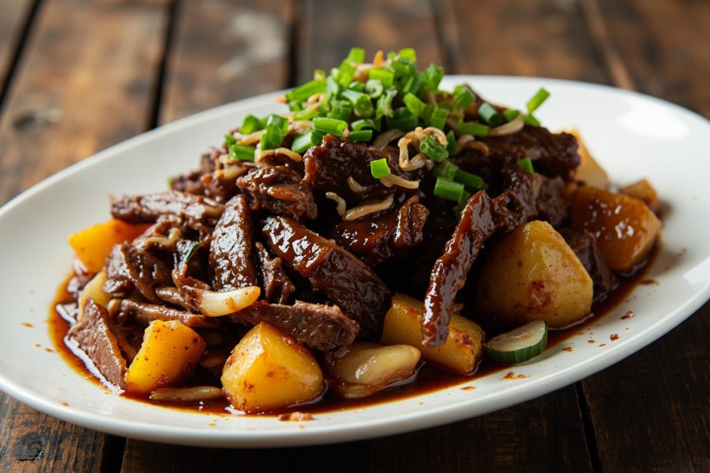 Говядина с картошкой в соусе терияки: пошаговое руководство.