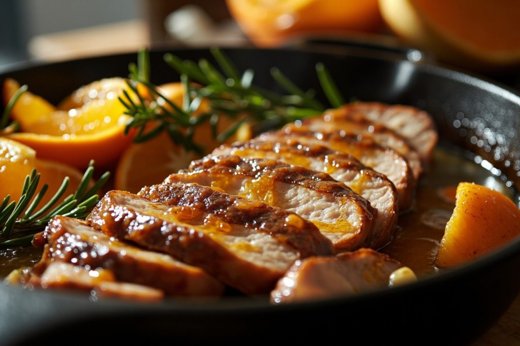 Свинина с апельсинами и медом: пошаговое рецепт.