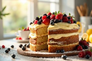 Как сделать Торт с лимонным кремом и свежими ягодами: пошаговая инструкция.