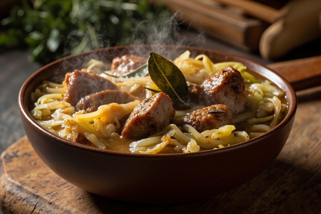 Свинина, тушеная с квашеной капустой: пошаговый рецепт.