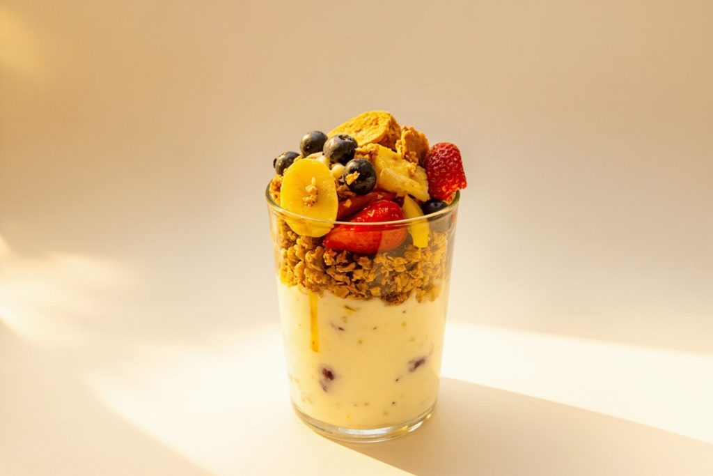 Как сделать Десерт в стакане с йогуртом и гранолой: пошаговая инструкция.