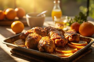 Куриные бедра с медом и апельсинами: пошаговый рецепт.