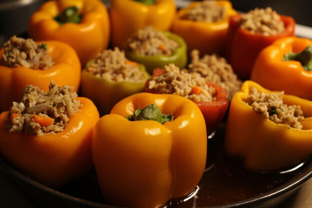 Фаршированные перцы мясом и рисом: пошаговый рецепт.