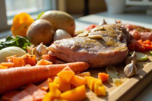 Телятина, запеченная с овощами в духовке: пошаговый рецепт.