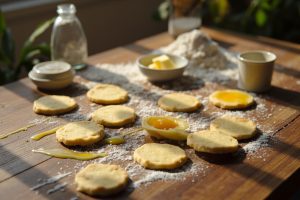 Пошаговый рецепт Песочного печенья с лимонной глазурью.